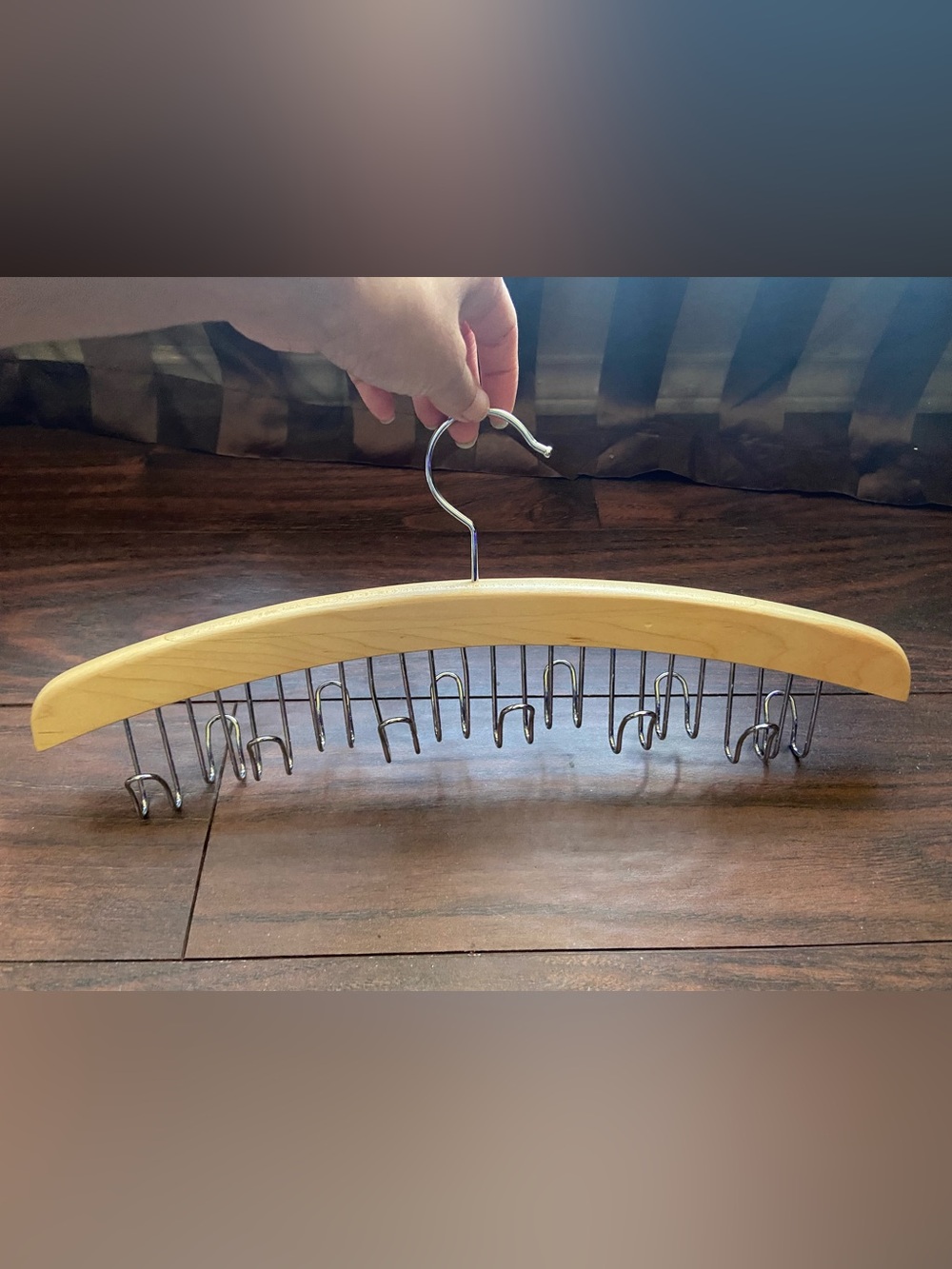 Wood Hanger For Ties Belts Jewelry Purses